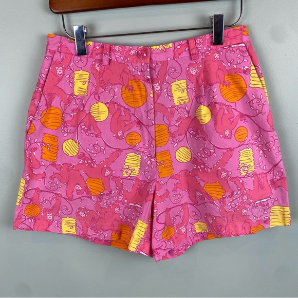 Lilly Pulitzer Pants - Lilly Pulitzer Pink Monkey Print high waist shorts size 6P